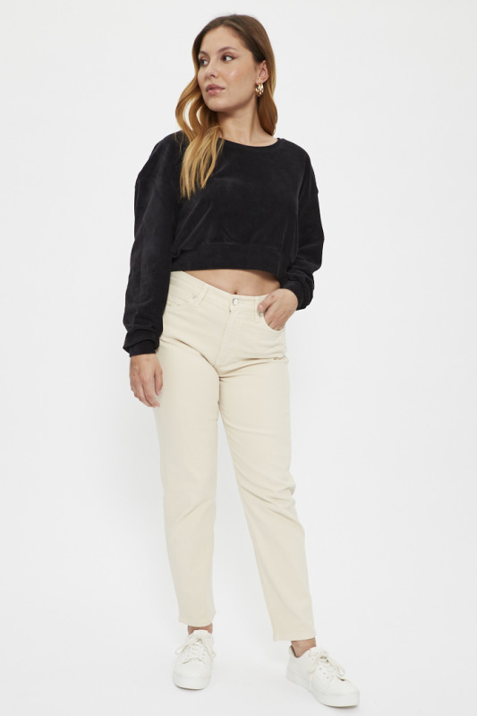 Sweat noir velours