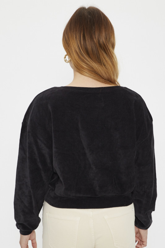 Sweat noir velours