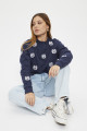 Sweat cropped bleu marine