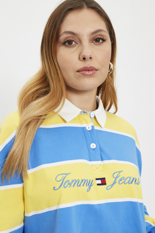 Polo cropped à rayures