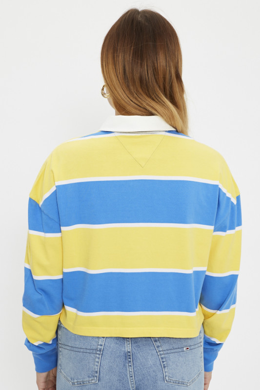 Polo cropped à rayures