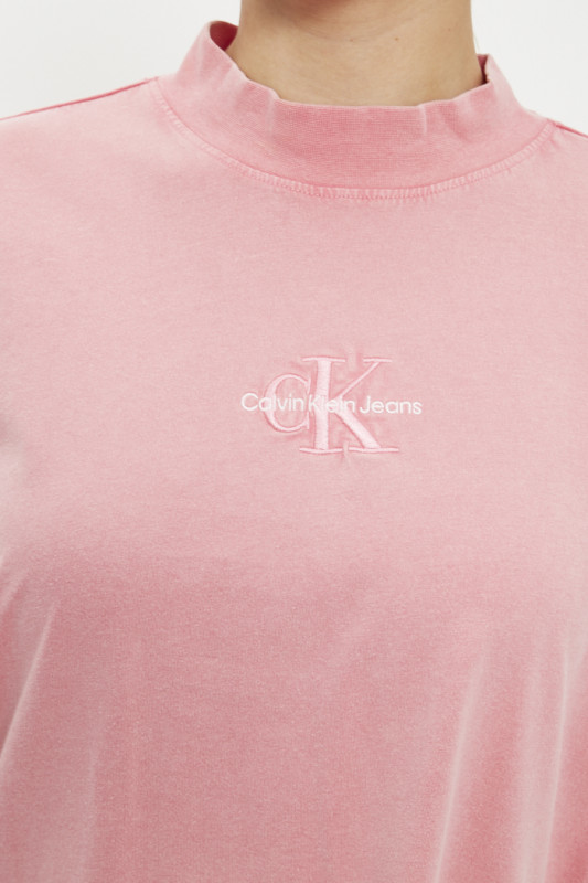 T-shirt loose rose brodé