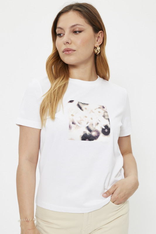 T-shirt blanc imprimé
