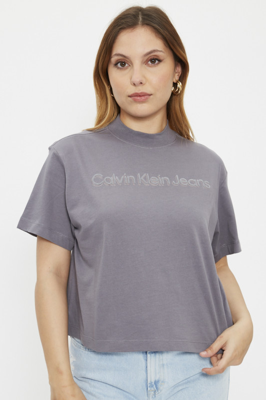 T-shirt gris manches courtes