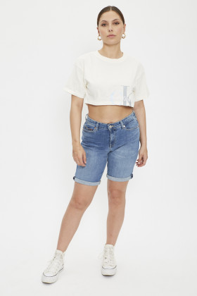 T-shirt cropped blanc