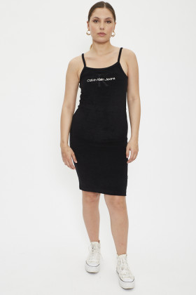 Robe éponge noire femme