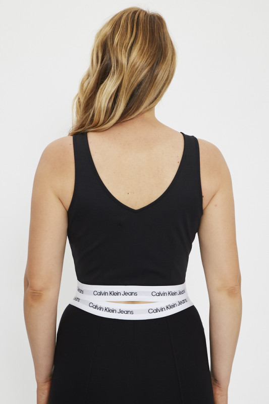 Crop top pour femme noir