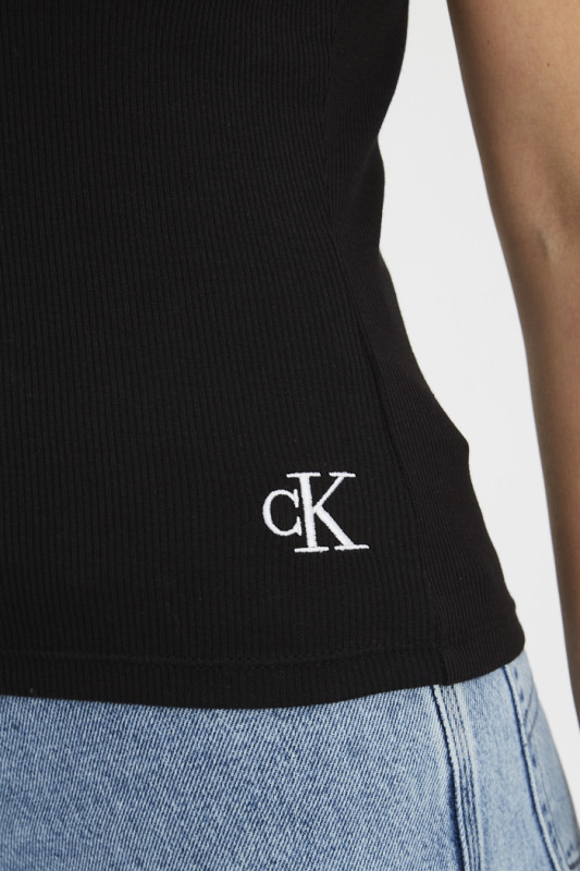 Débardeur brodé noir pour femme calvin klein