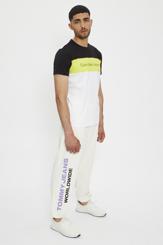 T-shirt blanc imprimé pour homme