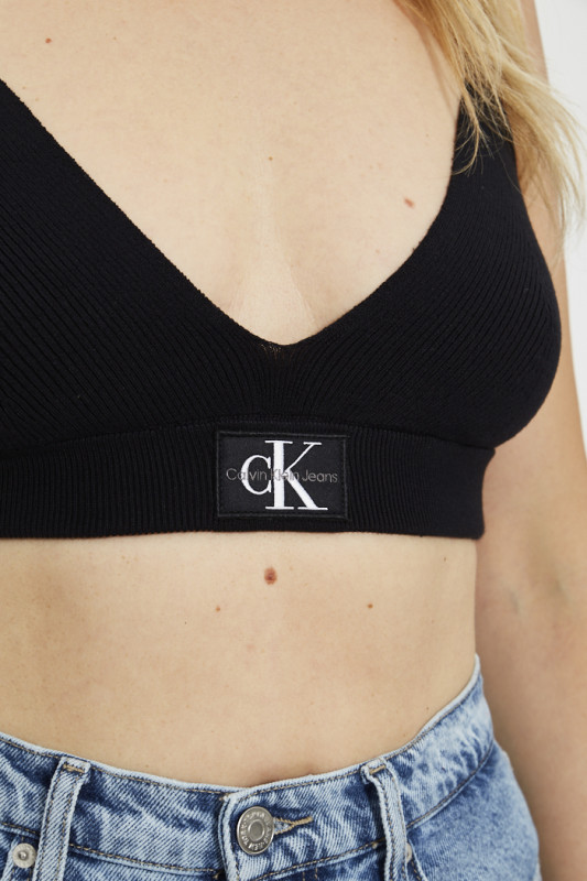 Top à logo noir calvin klein pour femme