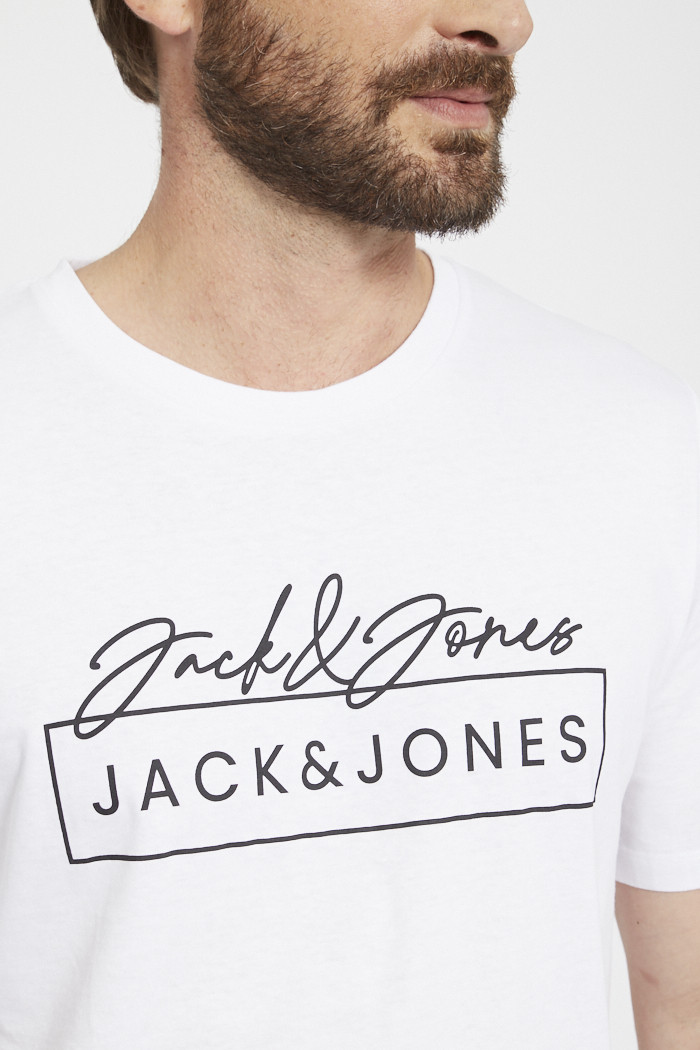 T-shirt blanc imprimé Jack & Jones