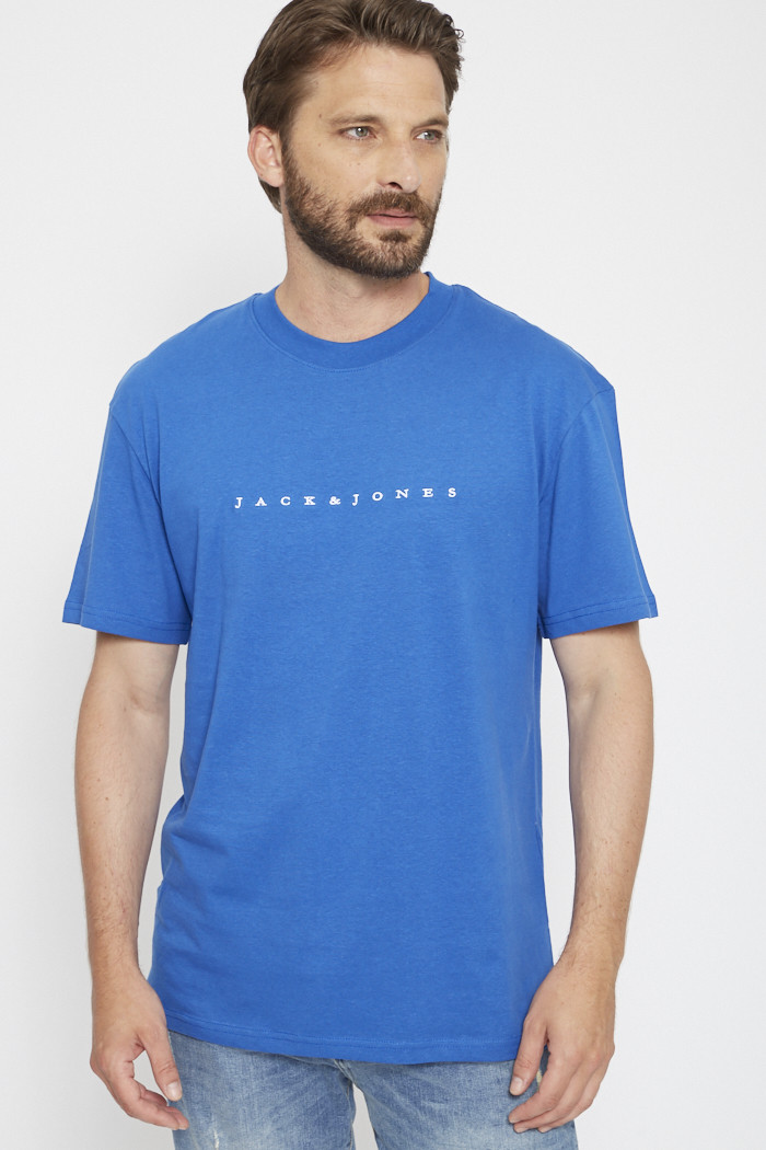 T-shirt bleu brodé Jack & Jones