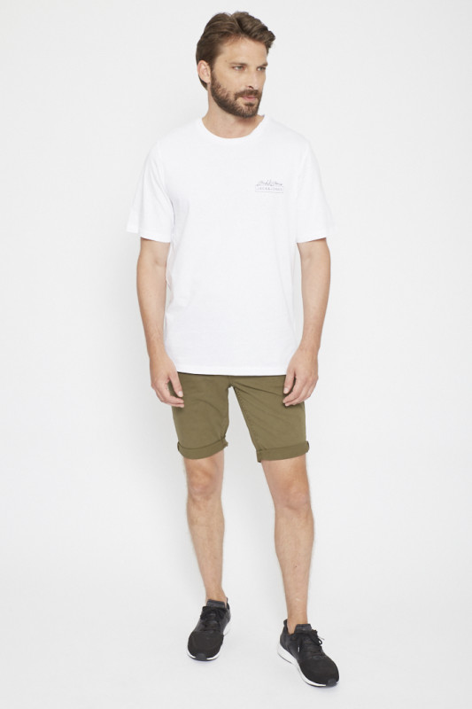 Short chino kaki pour homme