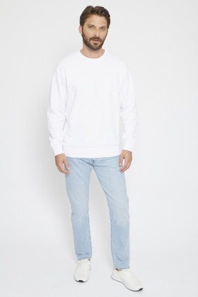 Fashion Pull Sans Capuche Homme - Blanc-Noir - Prix pas cher