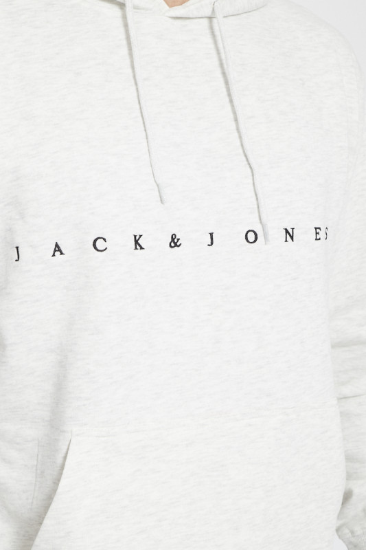 Sweat blanc chiné pour homme Jack & Jones