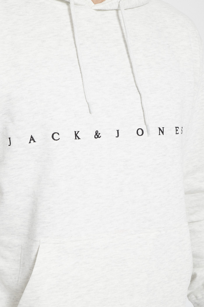 Sweat blanc chiné à capuche Jack & Jones