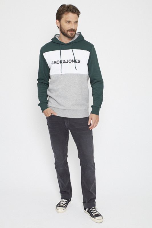 Sweat à capuche tricolore