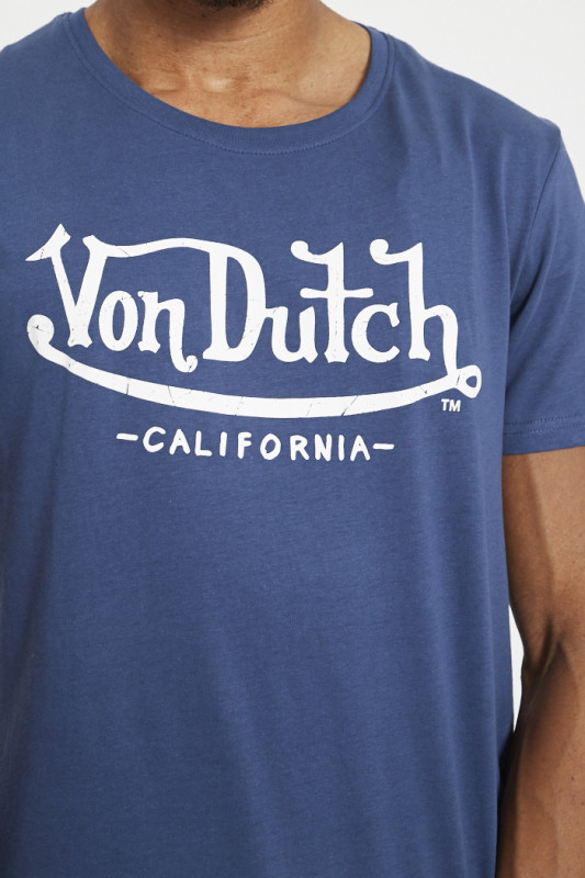 T-shirt col rond bleu