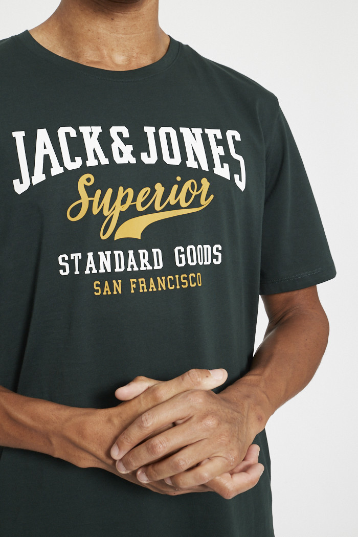 JACK AND JONES T-Shirts Logo O Neck Homme Bleu Marine