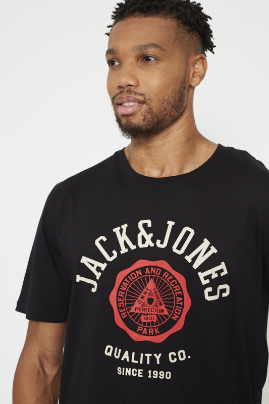 T-shirt noir pour homme 100% coton