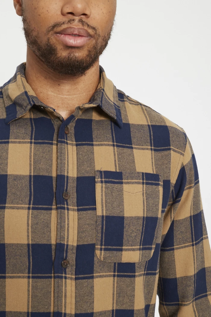 Chemise Overshirt Jack & Jones à Carreaux Beige - Homme Taille XL - Toutes Saisons