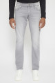 Jeans slim gris clair délavé