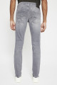 Jeans denim gris délavé coupe slim