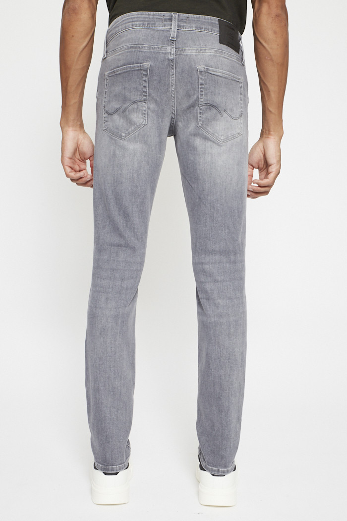Jeans denim gris delave coupe droite pour homme Destock Jeans