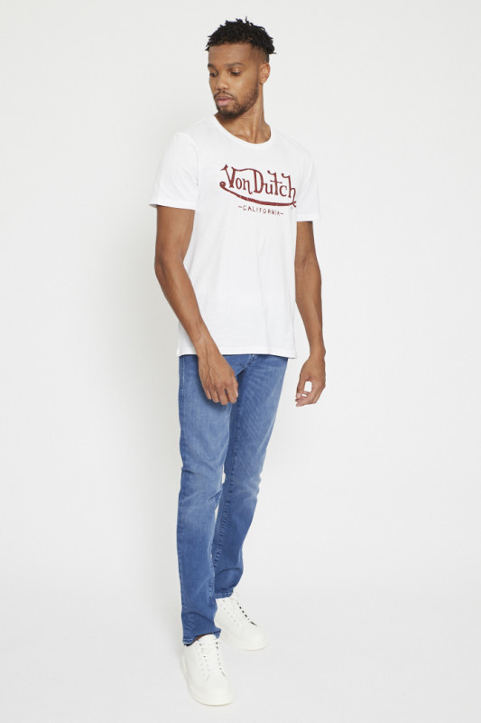 jeans coupe droite pour home bleu denim
