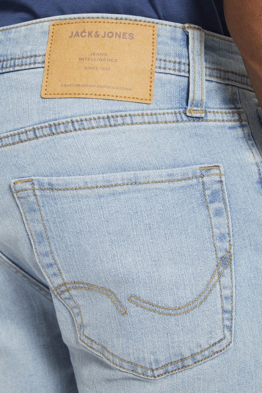 jeans de couleur bleue jack & jones en coton mélangé