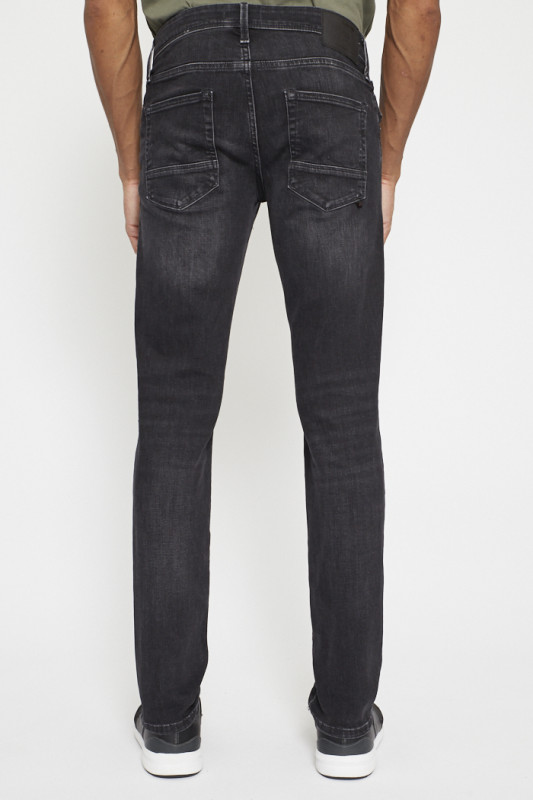 jeans slim taille basse en coton mélangé