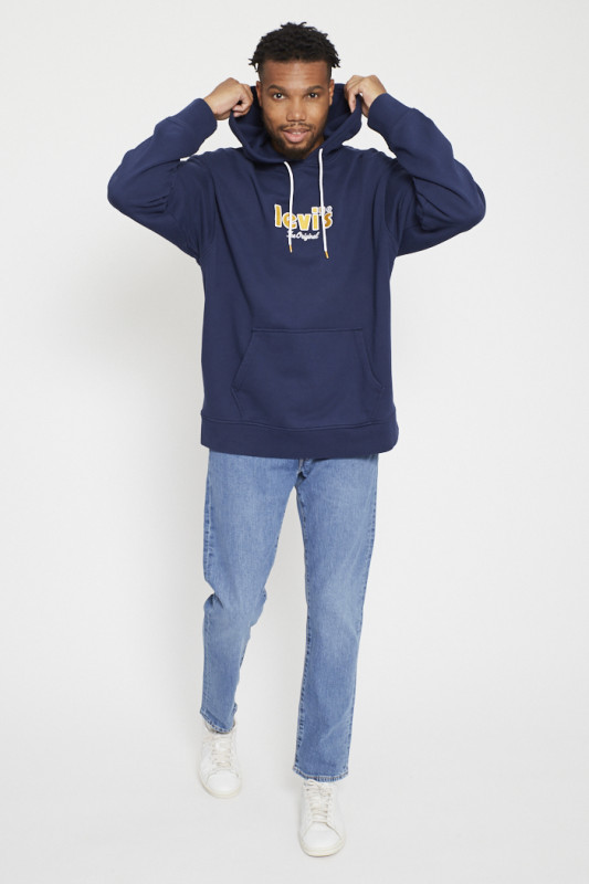 jeans coupe fuselée couleur bleu délavé levi's