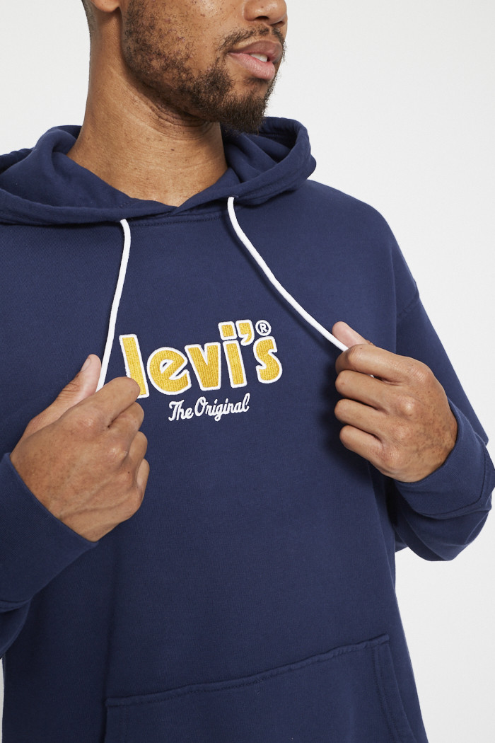 Sweat Levi's® capuche logo bleu foncé coton