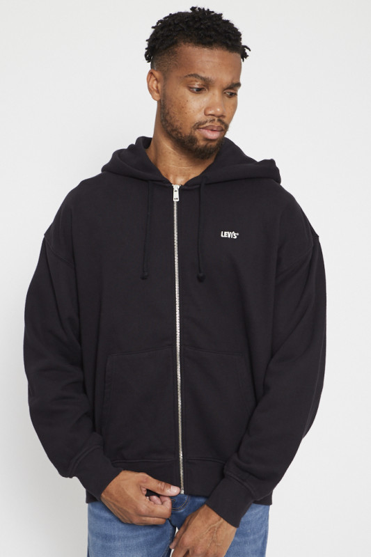 Sweat zippé à capuche noir