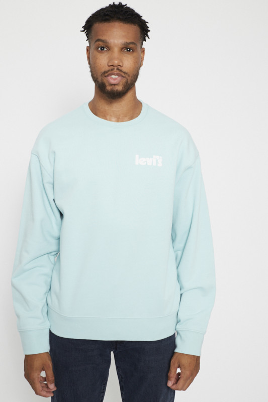 Sweat bleu col rond manches longues
