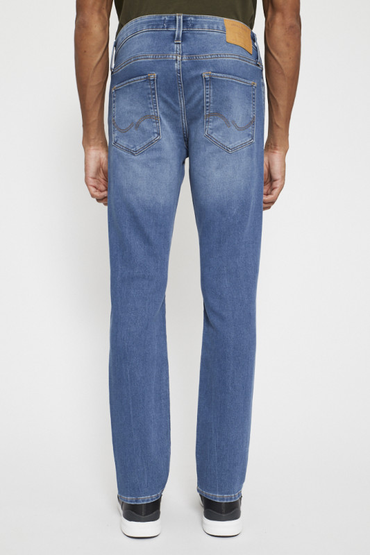 jeans coupe fuselée blue denim en coton mélangé jack & jones