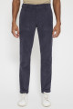 Chino en velours bleu-gris coupe regular