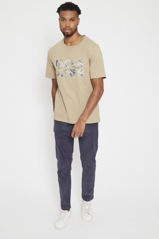 pantalon chino gris-bleu en velours pour homme