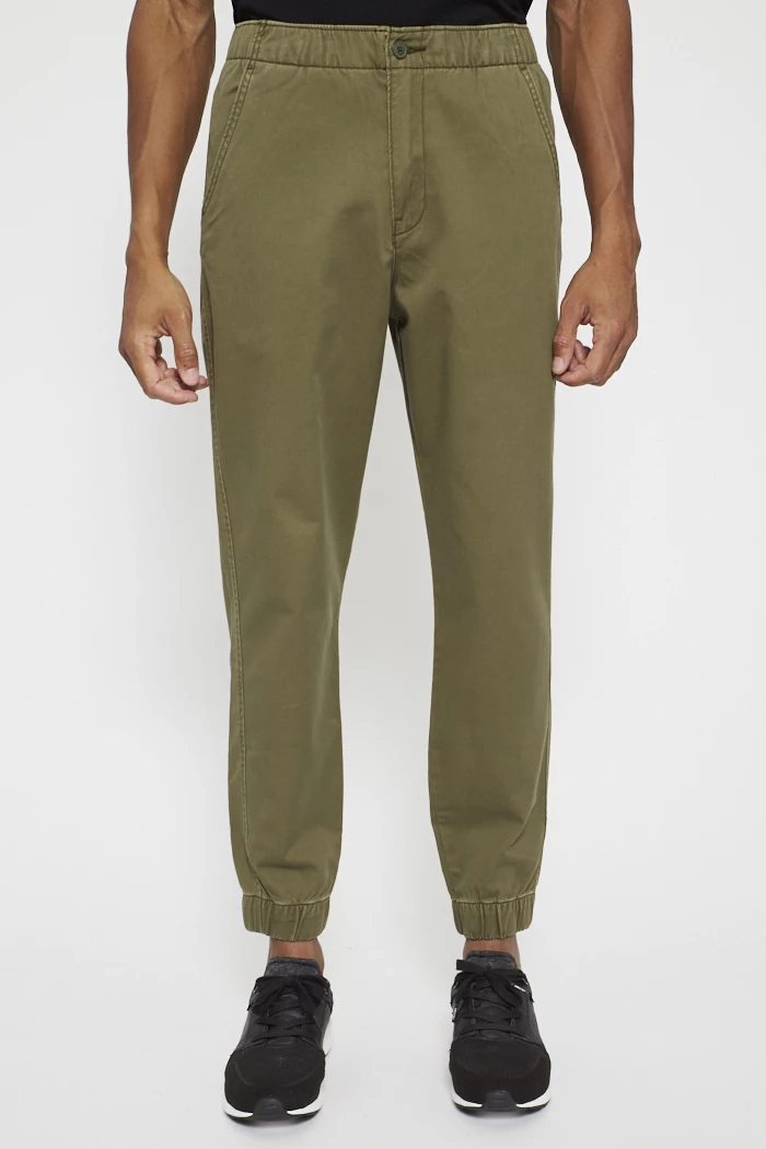 Chino jogger Olive Levi s pour homme coupe droite Destock jeans