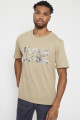 T-shirt beige floqué