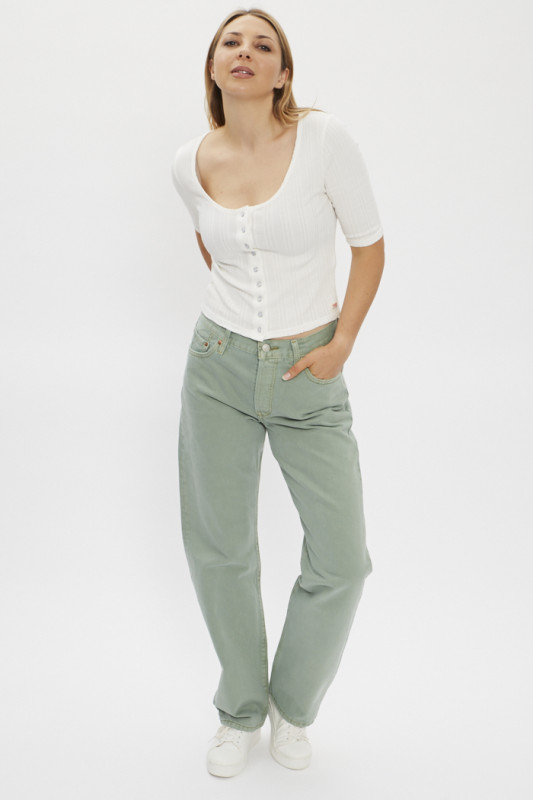 jeans vert clair pour femme en coton levi's