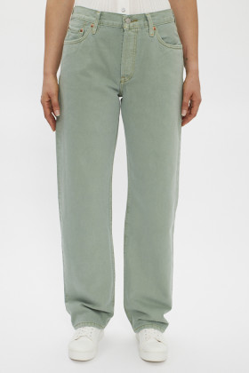 jeans vert coupe droite en coton marque levi's