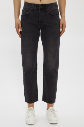 jeans coupe droite pour femme black en coton
