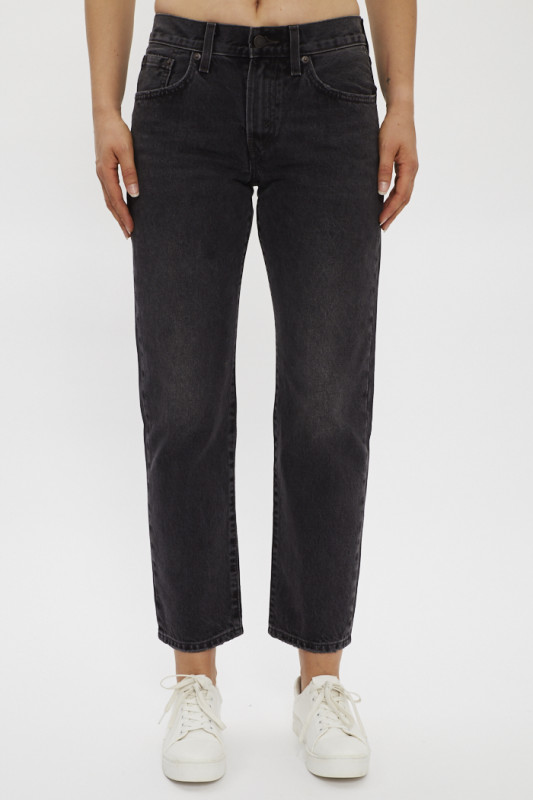 jeans coupe droite pour femme black en coton