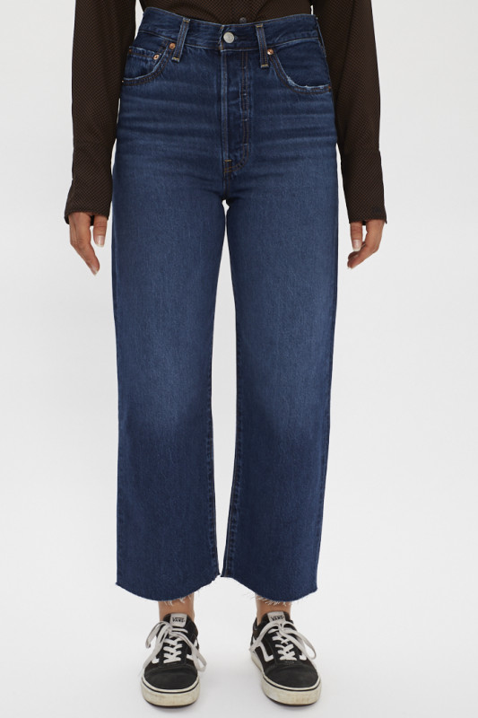 jeans coupe droite bleu foncé levi's femme