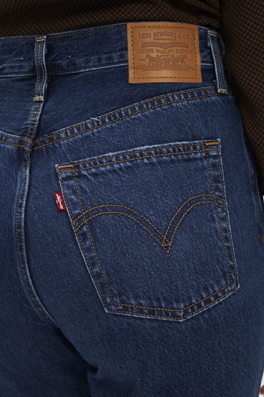 jeans pour femme coupe droite levi's straight bleu foncé