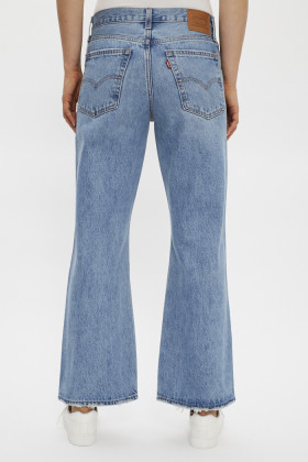 jeans baggy bleu délavé pour femme
