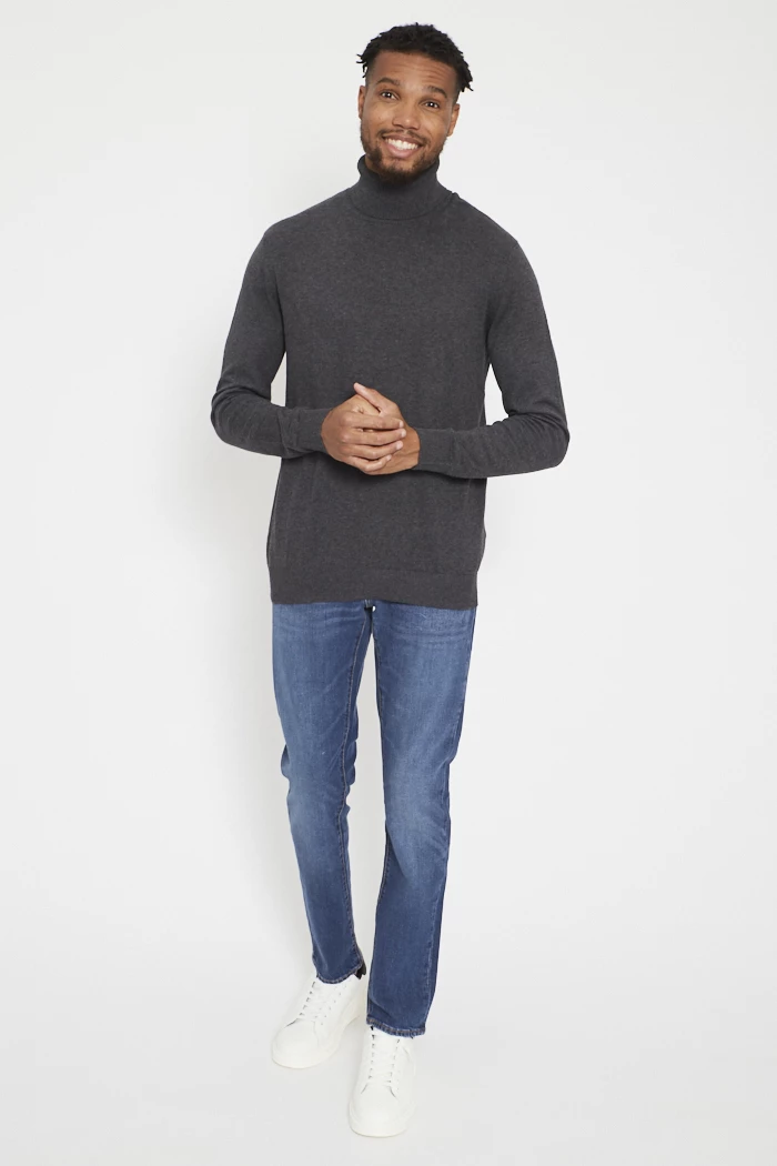 Pull Col Roulé Gris Jacadi Taille 12 - Occasion En Excellent état
