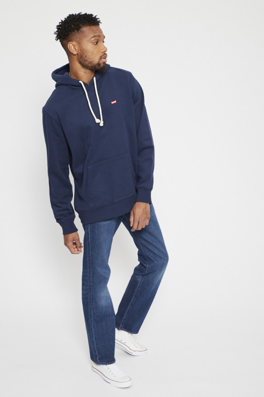 Sweat à capuche bleu marine