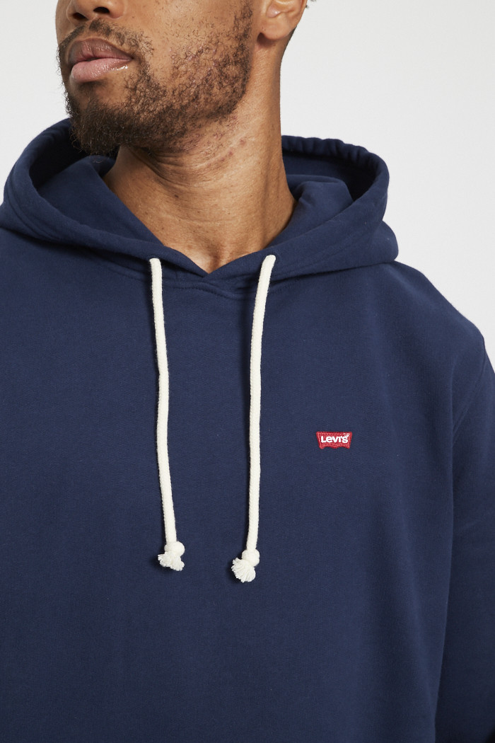 Sweat à capuche bleu marine homme